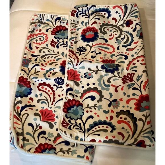 Paisley Zippered Decorative Pillow Covers (set of 2) blue & red 20" x 20" - Picture 2 of 9